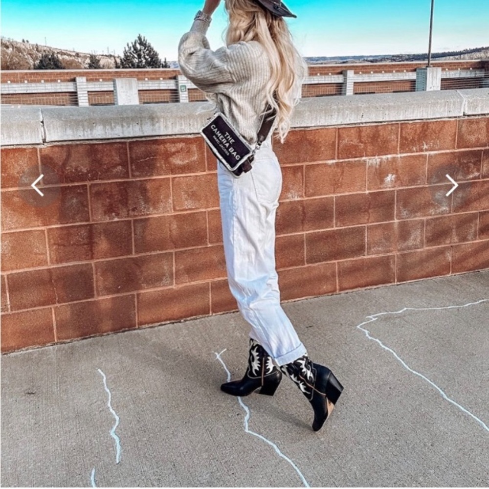 NWT✨Dolce Vita Landen Black White Metallic trim Women’s Western Boots Size 10! - Picture 5 of 16